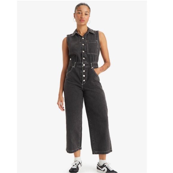 Levi's Pants - Levi’s Sz Large Sleeveless Black Denim Jumpsuit